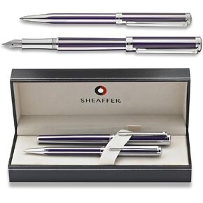 Sheaffer Intensity Violet / Chrome Medium Fountain and Ballpoint Pen Set 9232