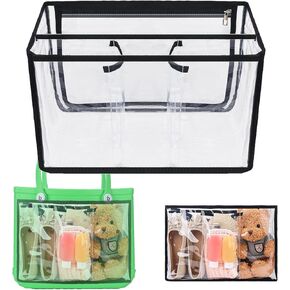Clear Beach Bag Organizer for Bogg Bag X Large, Insert Storage Bag for Bogg Bag Accessories, Organizing Your Bag and Divide Space, Transparent & Black