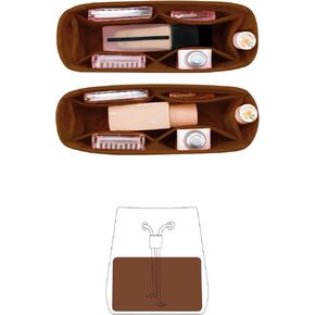 Organizer for Luxury Bag with Silky Satin, Tote Bag Inner and Purse Bags Storage Fit for Neonoe BB/MM/2022 MM Bags, Multiple Pockets Capacity, Lightweight for Daily Use(Ruby, Neonoe BB)
