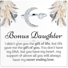 Sentimental Bonus Daughter Necklace, Birthday Gift for Bonus Daughter, Stepdaughter Jewelry, Gift for Stepdaughter