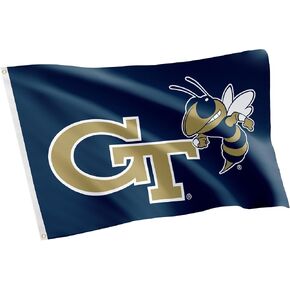 Desert Cactus Georgia Tech Flag Yellow Jackets GT Institute of Technology Flag Banners 100% Polyester Indoor Outdoor 3x5 feet Flags (Style X)