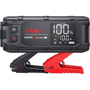 BD10 Car Jump Starter 6000A Peak Quick Start (لجميع أنواع الغاز أو ما يصل إلى 12 لتر ديزل)، حزمة طاقة عالية السعة 26800 مللي أمبير في الساعة مع شحن PD45W، أداة بطارية مثالية للسيارات والشاحنات وسيارات الدفع الرباعي in Kuwait