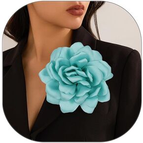 Satin Fabric Rose Flower Brooches - Handmade Floral Accessory for Wedding Party Dance Banquet Ceremony - Size: 4.72in in Saudi Arabia