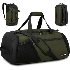 Gym Bag for Men Women, 45L Large Gym Backpack Multiple Pockets Sport Duffle Bags with Shoe & Wet Compartment for Workout Travel Weekend Overnight, Black
