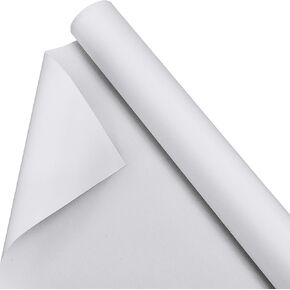 Kinlop 36 Inch x 20 Feet Double Primed Cotton Canvas White Canvas Roll for Oil and Acrylic Paint