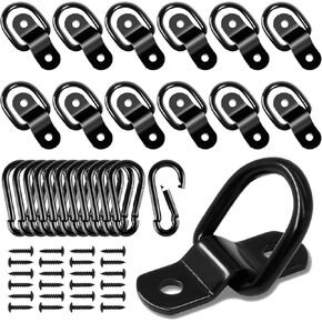 8PCS Heavy Duty D Ring Tie Down Anchor Hooks, Large D Ring Tie Down Anchors 3600LBS Breaking Strength, Tie Down Anchors with Bolts Screws for Trailer Truck RV Boats Camper Pickup Surface Mount