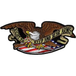 Hot Leathers Armed Eagle Patch (5" Width x 2" Height)