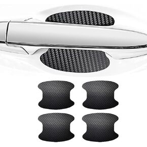 Pack-8 Car Door Handle Stickers, Exquisite Door Bowl Protective Films, Automobile Door Protection Kit, Universal for Most Cars, SUVs and Vans (Carbon Fiber Black)