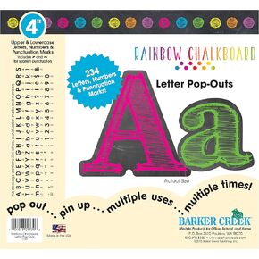 Barker Creek Letter Pop-Outs, 4" Chalkboard, Designer Letters for Bulletin Boards, Breakrooms, Reception Areas, Signs, Displays, and More! 4", 234 Characters per Set (1725)