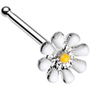 Pierced Owl - 20GA 316L Stainless Steel Dainty Enamel Daisy Flower Nose Bone Stud