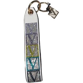 Victoria's Secret Wristlet Strap Rhinestones Keychain Color White Shine New