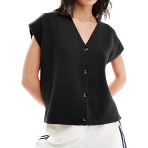 IDEALSANXUN Womens Sweater Vest Casual Oversized V Neck Button Down Tank Tops 2024