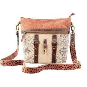 3B Upcycled canvas shoulder bag for women crossbody purses, Leather purse Travel bag, Side Handbag weekend Hobo bag- 2 Straps