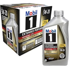 Mobil 1 Extended Performance High Mileage Full Synthetic Motor Oil 5W-20, 1 Quart (6-pack)