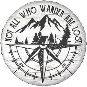 Not All Those Who Wander are Lost Spare Tire Cover Waterproof Dust-Proof Tire Wheel Protectors Universal Fit for Wrangler Rv SUV Truck Travel Trailer Accessories 14" 15" 16" 17"