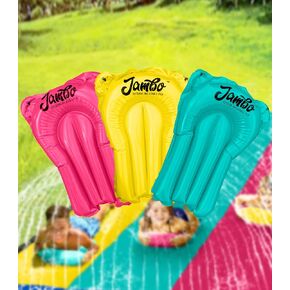 JAMBO 20Ft XL Premium 3 Lane Slip Splash and Slide with 3 Bodyboards, Heavy Duty Water Slide- Advanced 3-Way Water Sprinkler System, Backyard Waterslide Outdoor Water Toys n Slides for Kids Splash Pad