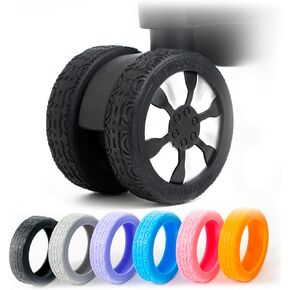 Luggage Wheel Covers 8 Pack Silicone Fit Protects Wheel Suitcase Wheel Covers Protector Covers Cover for Carry-on Luggage with Spinner Luggage (BLACK)