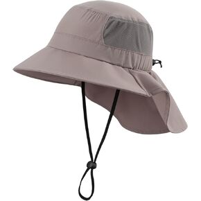 Connectyle Men's Sun Hat with Neck Flap Cover UV Protection Fishing Hat Outdoor Hiking Safari Hat UPF 50+ Summer Bucket Hat