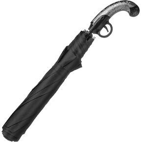 Vintage Western Gun Folding Umbrella - Old West Charm and Style, Semi-Auto Compact Flintlock Pistol Design for Men