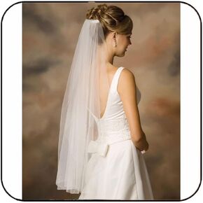 Latious 1 Tier Bride Wedding Veils White Bridal Tulle Veil Fingertip Veils with Comb for Brides and Women