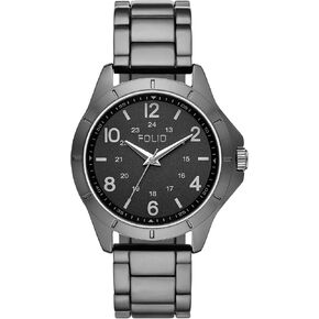 Folio Men's -Tone Watch, Bracelet and Accessories Gift Set
