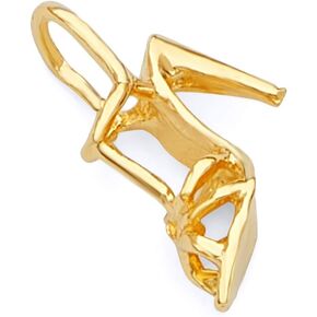 14k REAL Yellow Gold High Heels Charm Pendant