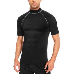 Rash Guard for Men, Men's Rash Guard Short Sleeve Swim Shirts UPF 50+ UV Sun Protection Quick Dry Rashguard for Water Sports