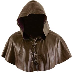 Medieval Leather Cowl Hat, Adult Vintage Cowl Hat, Renaissance Accessories Cosplay Accessory