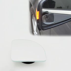 2 PCS Car Reversing Auxiliary Mirror, Adjustable Viewing Angle Frameless High-definition Glass Sector-shaped Extended Vision Blind Spot Mirror, Modification Accessory, for Most Models (White)