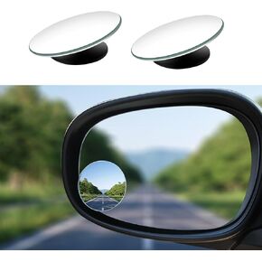 2PCS Blind Spot Mirror, Rear View Mirror, Round HD Glass Frameless Convex Side View Mirror with 360 Degree Wide Angle & Self Adhesive Back, Car Accessories Universal for Car (Suction cup)