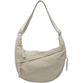 حقائب طويلة تمر بالجسم من النايلون للنساء، حقيبة هلالية متوسطة الحجم عصرية، محفظة نسائية خفيفة الوزن فوق الكتف مع سحاب in Kuwait