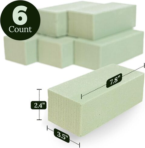 Premium Dry Floral Foam Blocks (3ct) | Green Foam for Flower Arrangements | Styrofoam Block for Artificial Flowers & Plant Decoration, Great for Crafts, Green Foam Bricks, Florist Foam Brick/Block in Kuwait