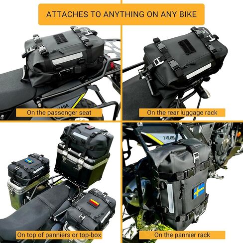 15L Waterproof Motorcycle Tail Bag Motorcycle Bag Waterproof Motorcycle Backpack Dry Bag Sissy Bar Bag Motorcycle Rear Bag Back Seat Bag Motorcycle Saddle Bag Motorcycle Luggage Bag Storage in Saudi Arabia