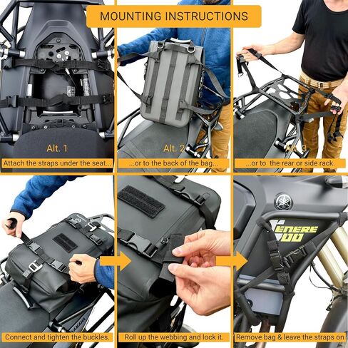 15L Waterproof Motorcycle Tail Bag Motorcycle Bag Waterproof Motorcycle Backpack Dry Bag Sissy Bar Bag Motorcycle Rear Bag Back Seat Bag Motorcycle Saddle Bag Motorcycle Luggage Bag Storage in Saudi Arabia