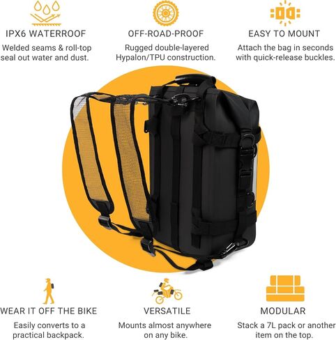 15L Waterproof Motorcycle Tail Bag Motorcycle Bag Waterproof Motorcycle Backpack Dry Bag Sissy Bar Bag Motorcycle Rear Bag Back Seat Bag Motorcycle Saddle Bag Motorcycle Luggage Bag Storage in Saudi Arabia