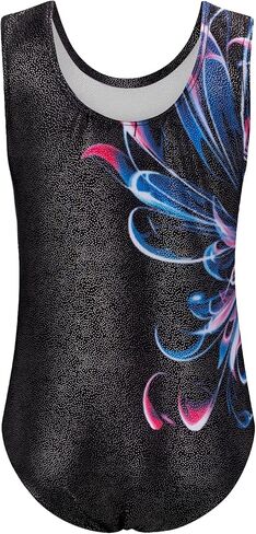 Zaclotre Gymnastics Leotards for Girls Sparkly Sleeveless Dance Unitards Biketards with Gym Shorts in Kuwait