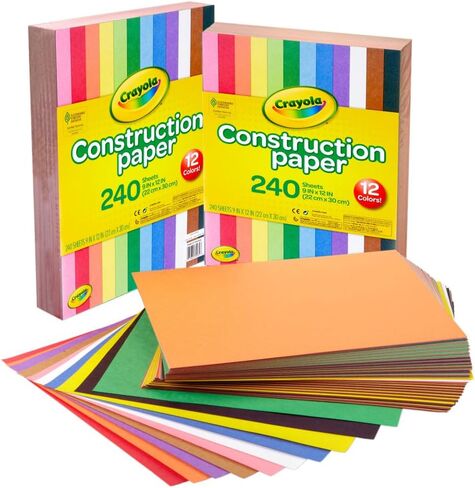 Crayola Construction Paper - 480ct (2pck), Bulk School Supplies For Kids, Teacher Classroom Must Have, Art Paper, Arts & Crafts in Saudi Arabia