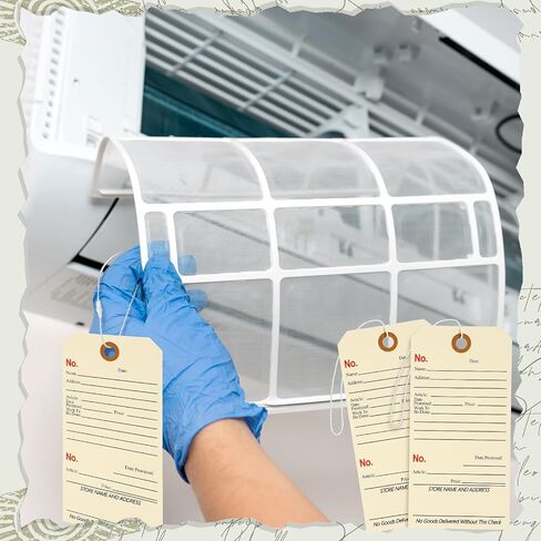 200 Pcs Repair Tags with Attached String and Stub Manila Cardstock Tags Repair Tags with Wire Maintenance Service Tags 5.3 x 2.64 Inches for Repair Required Examination Retail Store Office in Kuwait