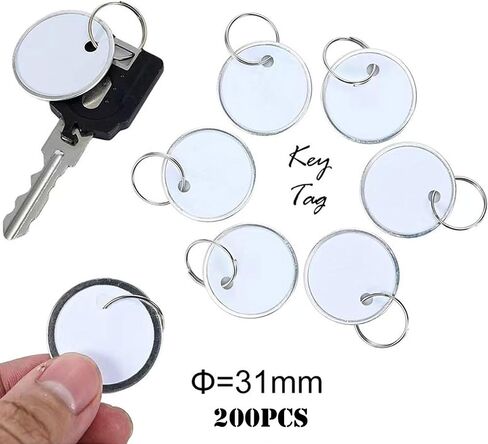 200 Pieces Metal Rim Key Tags, Key Ring Round Paper Tags with Metal Rings for Key Backpack Luggage Pet Car and Door Keys in Saudi Arabia
