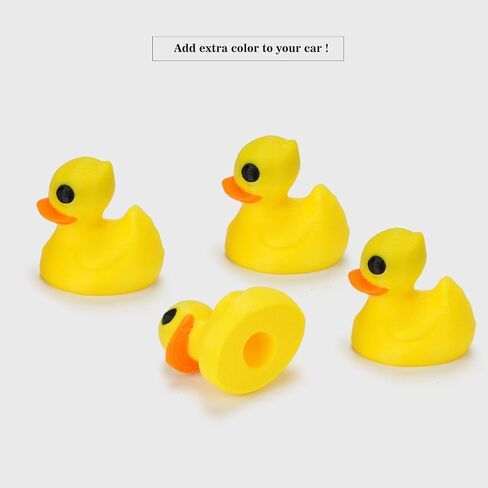 Funny Car Tire Valve Stem Caps,4 pcs Upgraded Universal Cute Duck Valve Stem Caps Cover for Cars Trucks Bikes Motorcycles(Colored Yellow) in Saudi Arabia