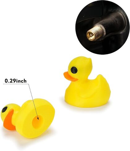 Funny Car Tire Valve Stem Caps,4 pcs Upgraded Universal Cute Duck Valve Stem Caps Cover for Cars Trucks Bikes Motorcycles(Colored Yellow) in Saudi Arabia
