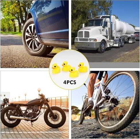 Funny Car Tire Valve Stem Caps,4 pcs Upgraded Universal Cute Duck Valve Stem Caps Cover for Cars Trucks Bikes Motorcycles(Colored Yellow) in Saudi Arabia