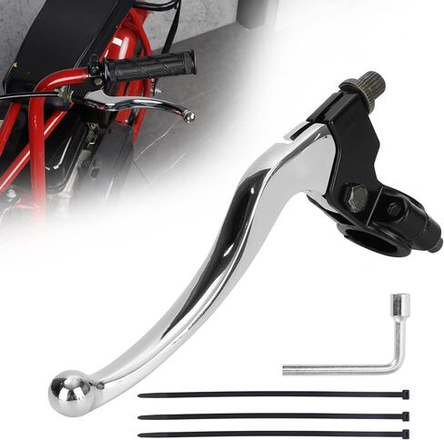 Universal 7/8" 22mm Clutch Lever, Aluminum Alloy Chrome Motorcycle Clutch Lever for 196cc 6.5HP CT200U Trail 200 CT200U-EX CC100X Baja Mini Bike RF50 CRF70 CRF80 CRF100 CRF150 XR50 XR80 Pit Dirt Bike in Saudi Arabia