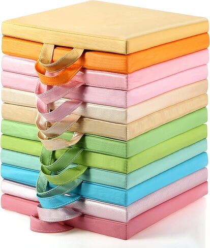 12 Pcs Floor Cushions Classroom Flexible Floor Seating with Handle for Kids in Home School Classroom Kindergarten Daycare Nursery (Classic Color,Square) in Kuwait