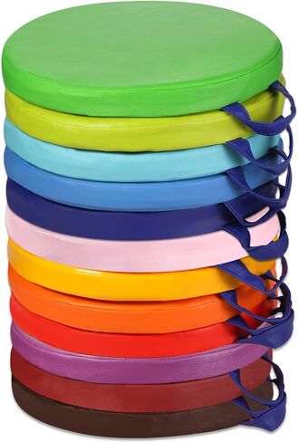 12 Pcs Floor Cushions Classroom Flexible Floor Seating with Handle for Kids in Home School Classroom Kindergarten Daycare Nursery (Classic Color,Square) in Kuwait