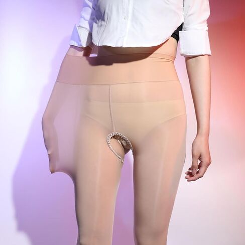 Plus Size Pantyhose for Women 6D Sheer Tights Oil Shiny High Waist Panty Hose Women's Control Top Run Resistant in Kuwait