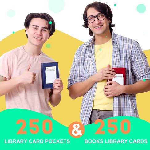 500 Pcs Set of 250 Library Card Pockets Self Adhesive and 250 Due Date Cards for Book Checkouts, Cds, DVDs, Classroom Supplies (White) in Saudi Arabia