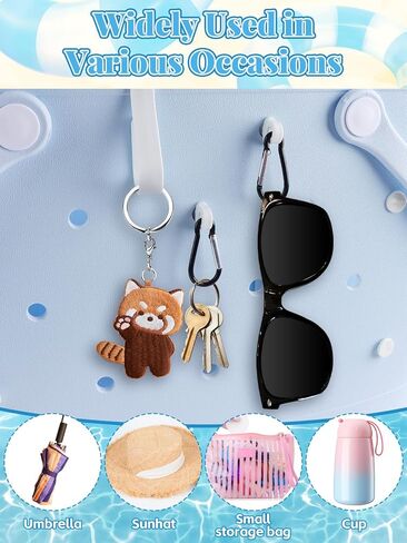 طقم إكسسوارات حقيبة الشاطئ 9 قطع من Lanstics، حلية حقيبة الشاطئ قطعتان من صواني مقسمة لحقيبة الشاطئ وخطاطيف إدراج وحامل هاتف من السيليكون ملحقات خطاف سلسلة مفاتيح لمنظمي حقائب اليد وحقائب السفر المطاطية in Kuwait