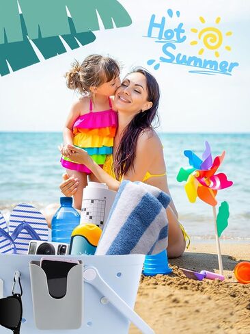 طقم إكسسوارات حقيبة الشاطئ 9 قطع من Lanstics، حلية حقيبة الشاطئ قطعتان من صواني مقسمة لحقيبة الشاطئ وخطاطيف إدراج وحامل هاتف من السيليكون ملحقات خطاف سلسلة مفاتيح لمنظمي حقائب اليد وحقائب السفر المطاطية in Kuwait