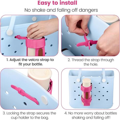 مجموعة ملحقات حقيبة بوغ من السيليكون من OUTXE مكونة من 3 قطع، حامل أكواب حقيبة بوغ من ستانلي، حامل مشروبات كبير متوافق مع جميع حقائب بوغ، ملحق حامل أكواب قابل للتعديل in Kuwait